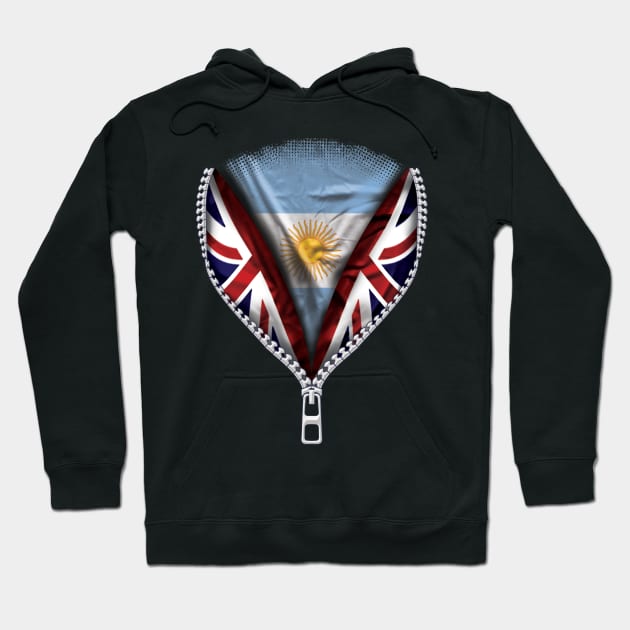 Argentinian Flag  Argentina Flag British Flag Ripped Open - Gift for Argentinian From Argentina Hoodie by Country Flags